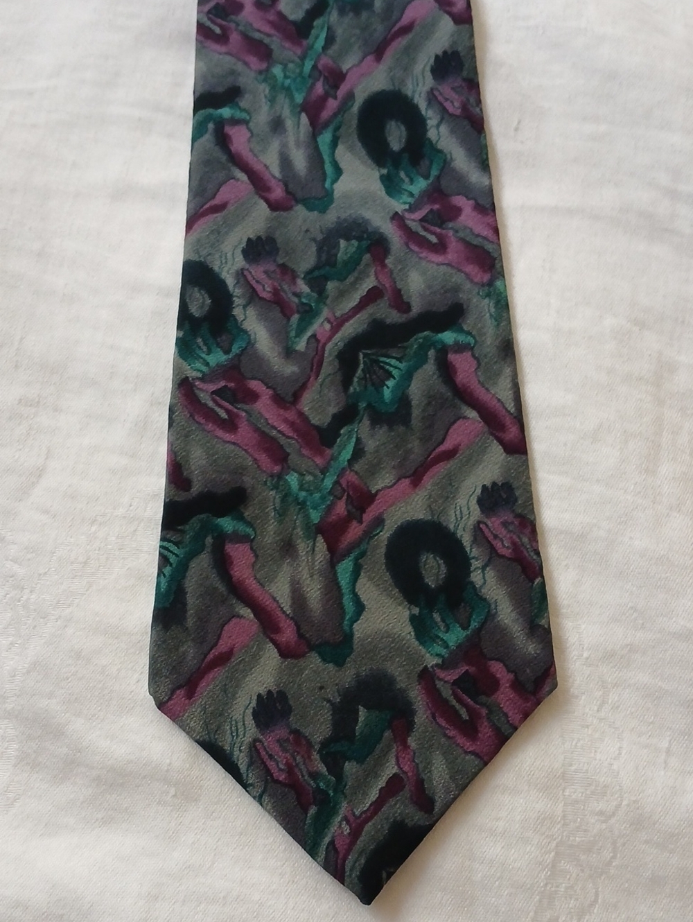 J Garcia Tie Poet Absorbes The War Collection Six Abstract 100% Silk